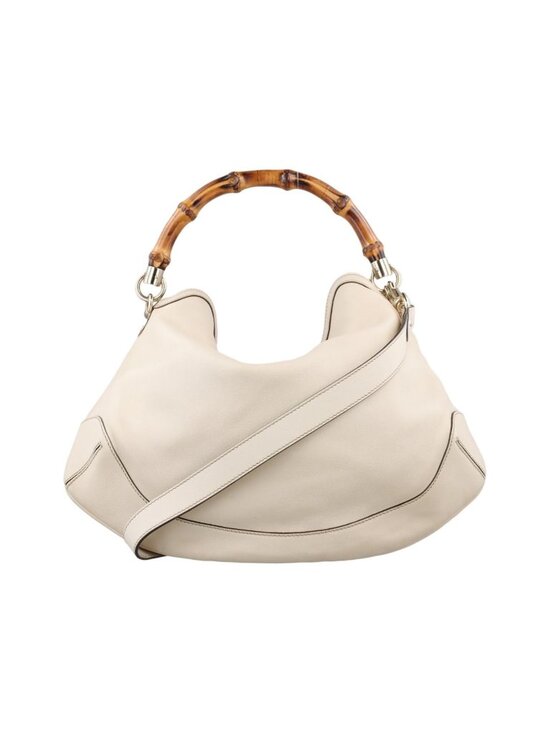 Gucci Handbags - ★SOLD★ Gucci Bamboo White Leather Messenger Bag